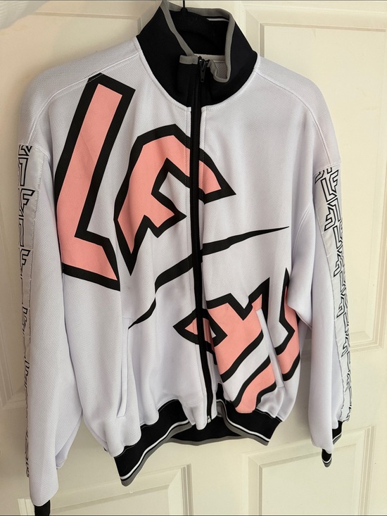 REVOLVE Jackets & Blazers - LF White & Pink Graphic Track Jacket - Women's Jacket
